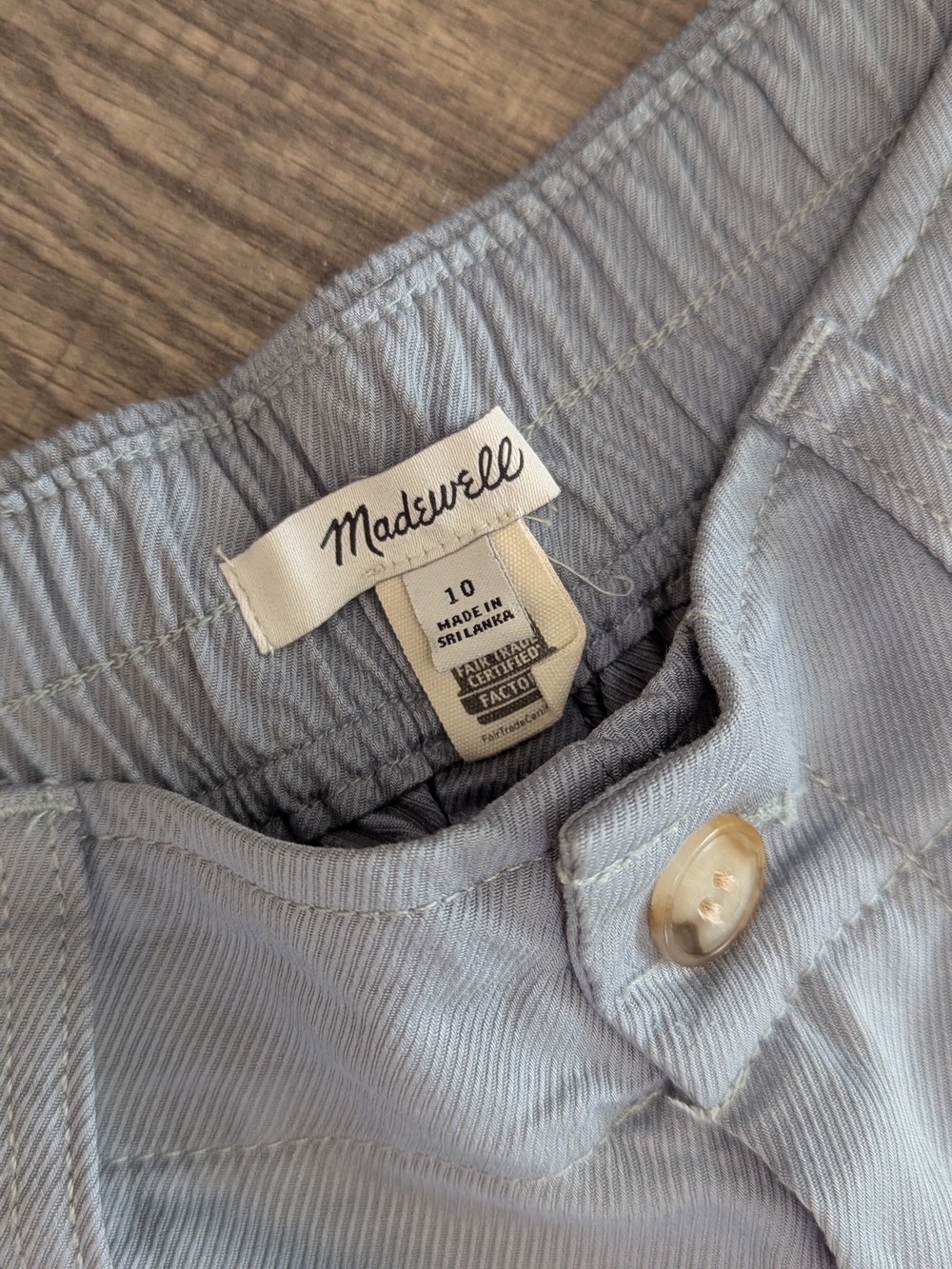 Madewell Light Blue Twill Wide Leg Tousers Size 10